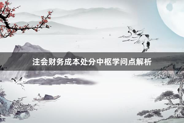 注会财务成本处分中枢学问点解析